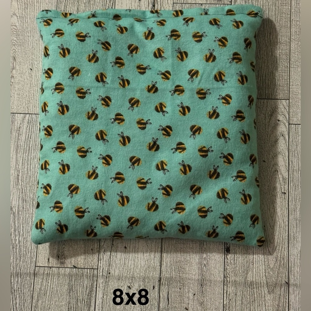 Busy Bees Teal Flannel-  Microwave Corn Heating Bag / Cold Pack